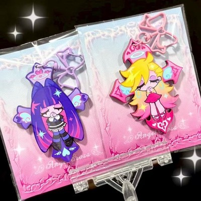 New 2Pcs/set Panty & Stocking with Garterbelt Acrylic Keychain Pendant Decor