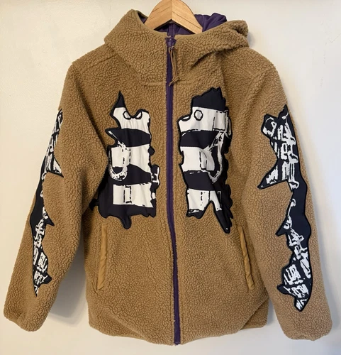 XS- Five Nights at Freddy’s Purple and Brown Withered Reversible Fleece Jacket - product listing photo