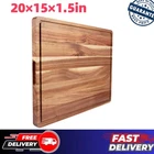 Extra Large Wood Cutting Board 20 x 15", 1.5" Thick Butcher Block, Double Sided