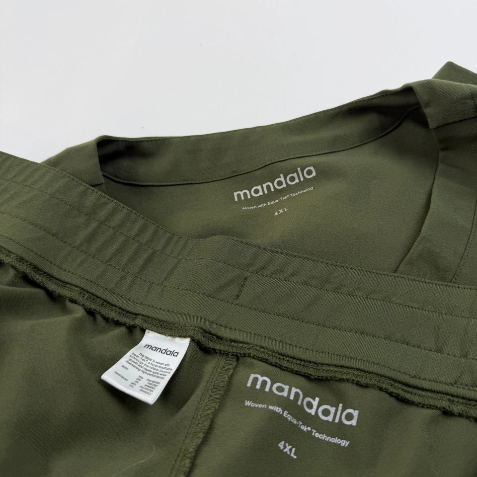 Mandala Scrub Set  Sz 4XL Olive Green Drawstring Pockets Medical Nursing Flaw - Image 2 of 4