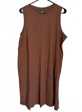 Old Navy Women's NEW Shift Dress Size XL Extra Large Brown Sleeveless Minimalist