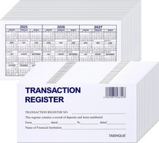 24 PCS Check Registers for Personal Checkbook, Easy to Read Checkbook Register