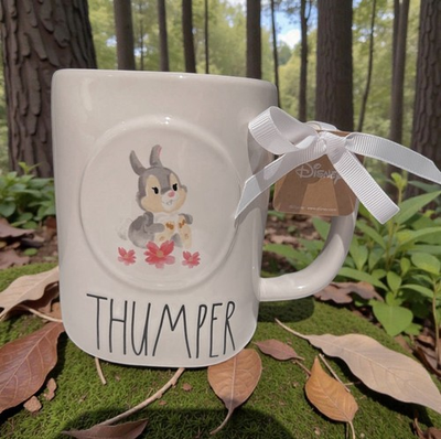 #ad Disney Rae Dunn Thumper Mug 21 oz Pink Interior Magenta Collection $24.39