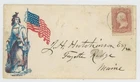 Mr Fancy Cancel 65 CIVIL WAR PATRIOTIC LIBERTY WITH FLAG TIED INDISTINCT CDS