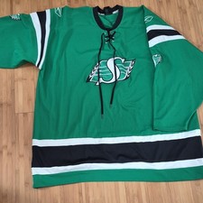 Reebok Saskatchewan Roughriders CFL Lace-Up Jersey 3XL Green/Black/White