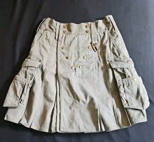Utilikilt Survival Olive Mens 32wx21.5L Heavy Cotton Denim Made in USA Kilt
