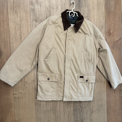 VTG Polo Ralph Lauren Jacket Mens XL Brown Corduroy Collar Barn