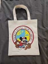 Walt Disney Company Small World Library Book Tote Bag VINTAGE Mickey Mouse 17”