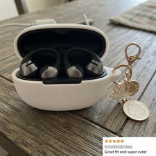 White Silicone Case for Shokz Opendots One Earbuds with Keychain  Carabiner