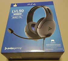 PDP - LVL50 Wired Stereo Gaming Headset for PlayStation 4 - Gray/Black