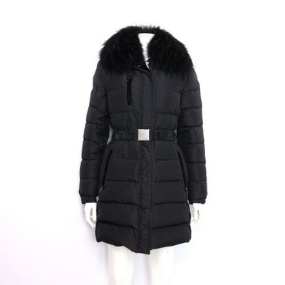 Etro schwarz langer Daunengürtel Kapuze Fell Damen Wattierung Pullover aa37412 152898645