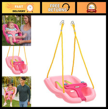 2-in-1 Baby Toddler Swing with Adjustable Straps - Pink Snug  Secure, Ages 9M-4