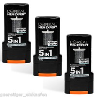 3x 300ml Loreal Men Expert Carbon Clean Carbon Shower Gel 5 In 1 3x 300ml Loreal Men Expert Carbon Clean Carbon Shower Gel 5 In 1