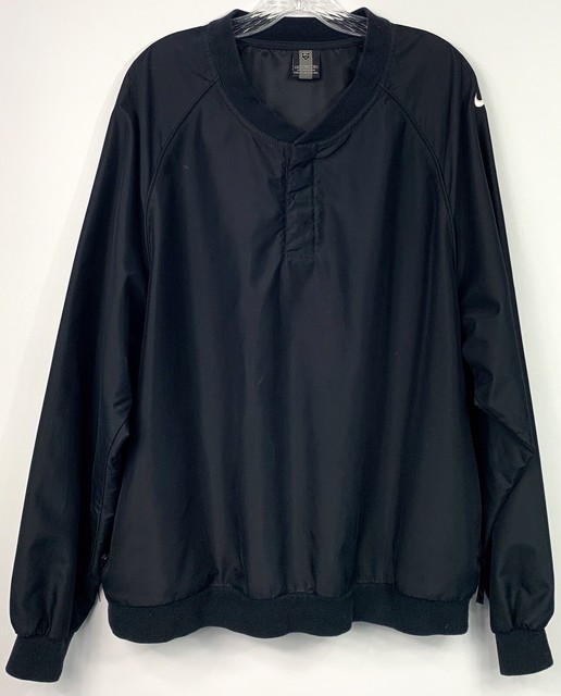 Nike Golf Men's Windbreaker XL Jacket Pullover Black 2 Snap Athletic Football eBay