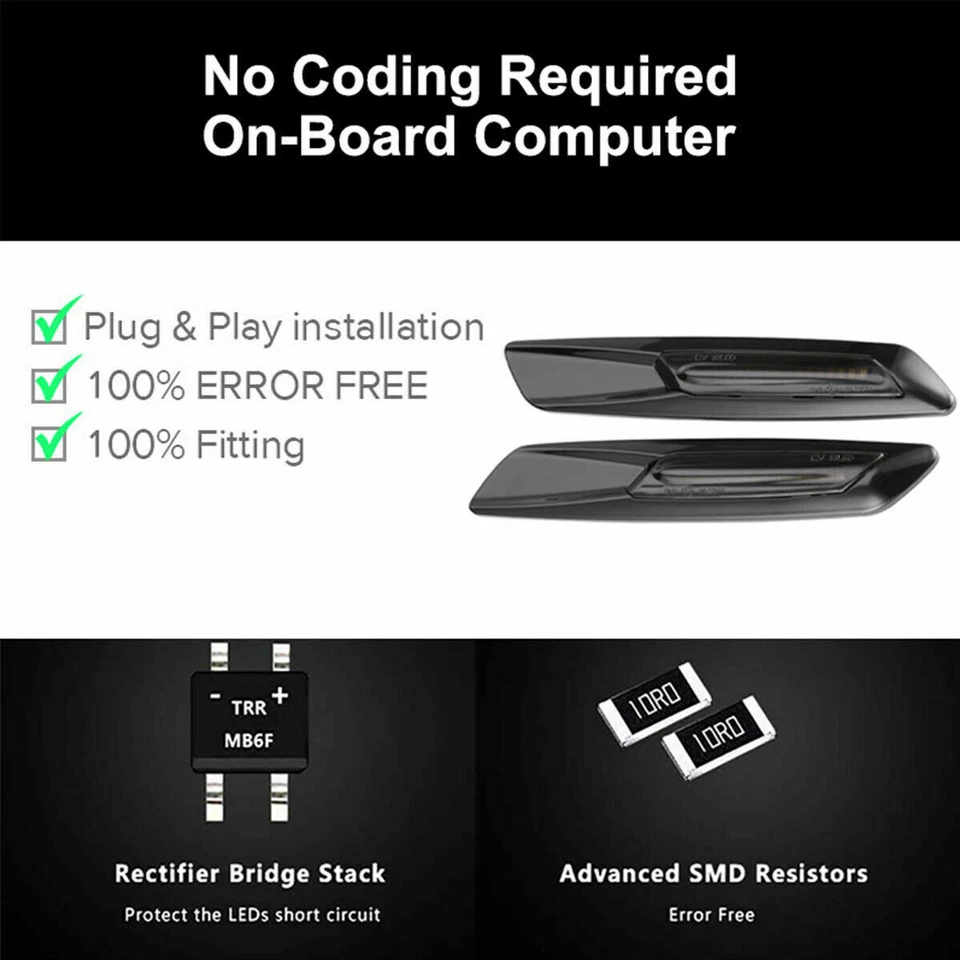 Luz de señalización lateral LED secuencial para guardabarros lámpara de señal de giro para BMW E90 E91 E93 E92 Foto 4 de 4