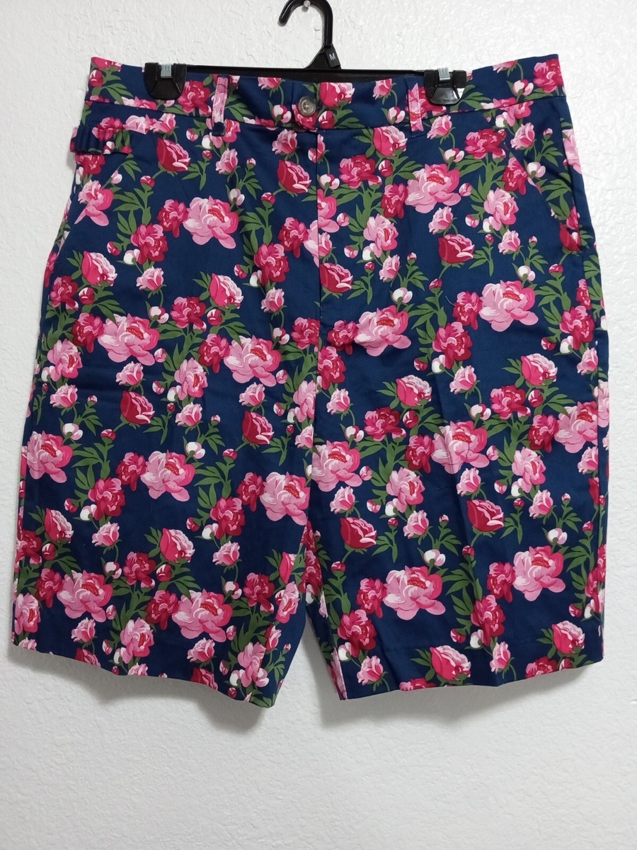 Royal and Awesome Men`s Golf Shorts Pink Floral Beach Surf Party Vibes