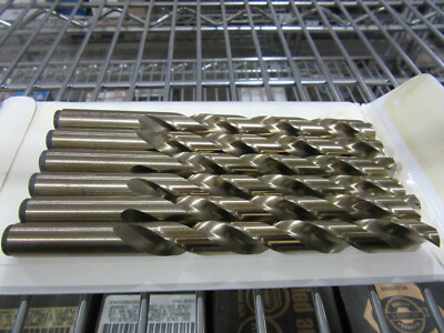 (6) 15/32 Cobalt High Speed Jobber Drill Bits Gold Finish USA NEW!!!