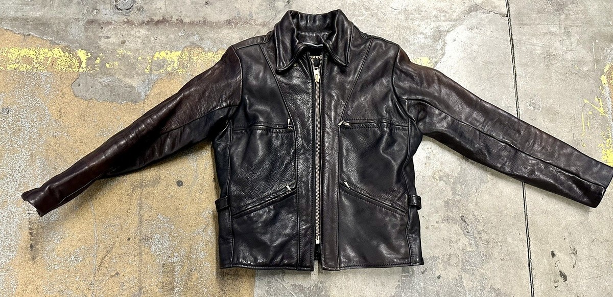 Vintage Vanson Leather Motorcycle Jacket Made in USA Sz 42