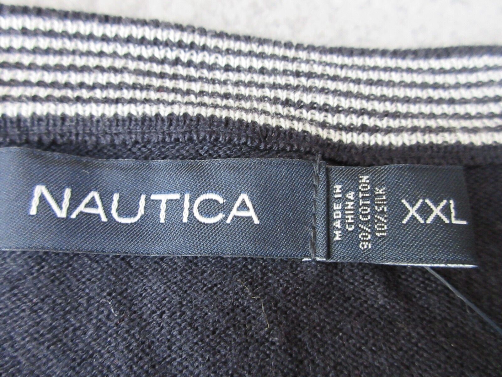 Nautica Sweater Mens Adult 2XL XXL Blue Logo Cott… - image 5