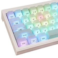 Custom Keycaps 123 Keys Ice Cracks Shine Through PBT Side Printed Keycaps 75 ...