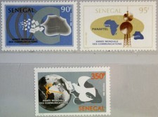 Senegal 1985 841-43 634-36 World Communication Year Card Carrier Pigeon MNH