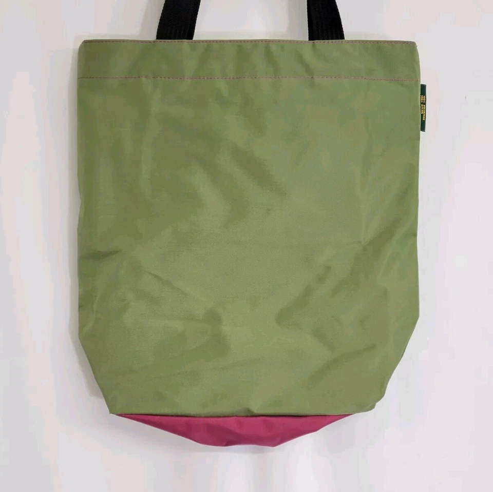 Herve Chapelier Paris Verde Oliva Magenta Rosa Cremallera Superior Bolso de Hombro Cartera Foto 3 de 4
