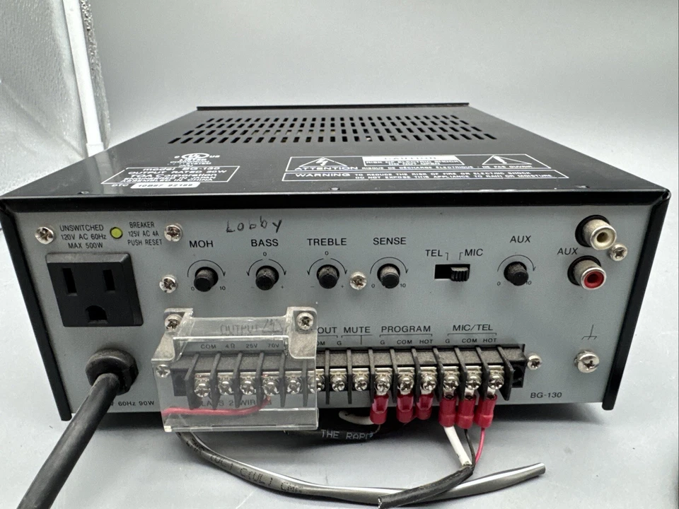TOA BG-130 Integrated 30W 3-Channel Mixer Amplifier - Tested - Image 3 of 4