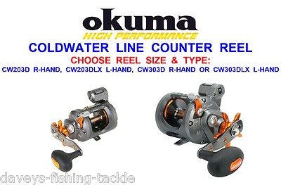 OKUMA KALTWASSERSCHNURZÄHLER MULTIPLIKATORROLLE MEERESANGELN BOOT TROLLING UPTIDING