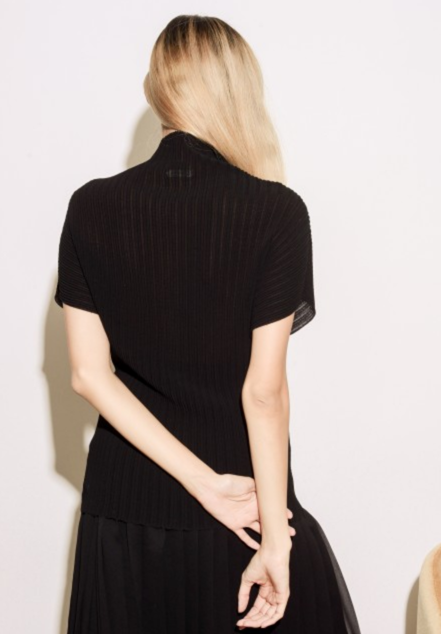 FILA $850 The Row Karolina T shirt in crepe con collo ad imbuto colore nero taglia M L