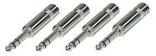 (4 PACK) REAN / NEUTRIK NYS228 1/4" Nickel TRS Stereo Cable Plug w/ Brass Barrel