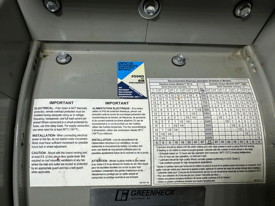 Soplador centrífugo GreenHeck EF-9 09-CSW-10-CW-UB-I-M20 4050 rpm Foto 3 de 4