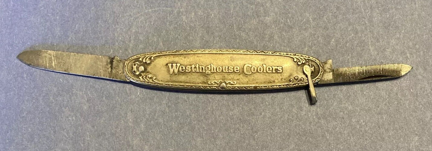 Vintage advertising Westinghouse Coolers 2blade, Pocket Pen Knife, no maker mark