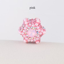 UK 5X Crystal Beaded Hex Star Shape Beads with Hole DIY Shiny Keychain Pendant