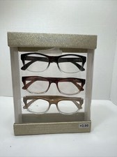 NIB Nine West 2.00 Readers Unisex 3 Pack Premium Reading Glasses Multi-Color