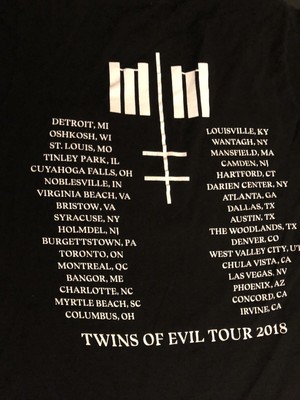 2018\" TWINS OF EVIL \" ツアー バンド Tシャツ MARILYN MANSON Rob ZOMBIE Twins Of Evil Tour 2018 vintage t