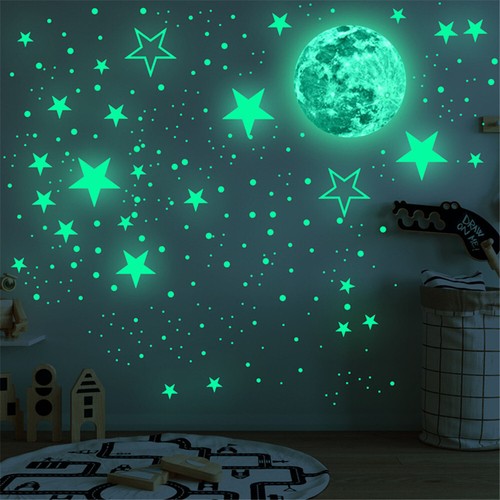 437PCS Luminous Stars & Moon Wall Stickers Decal Kid DIY Room Decoration