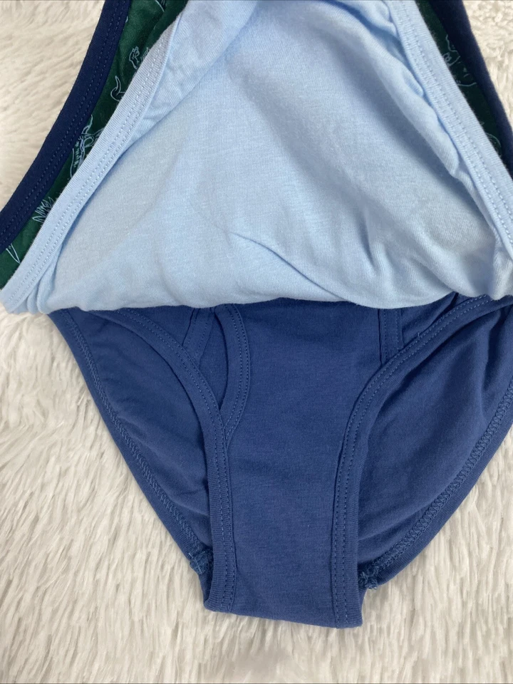 GAP Niños Niño Calzoncillos Ropa Interior Talla M/8 Algodón Paquete de 4 Estampado Dinosaurios Azul Verde Foto 4 de 4