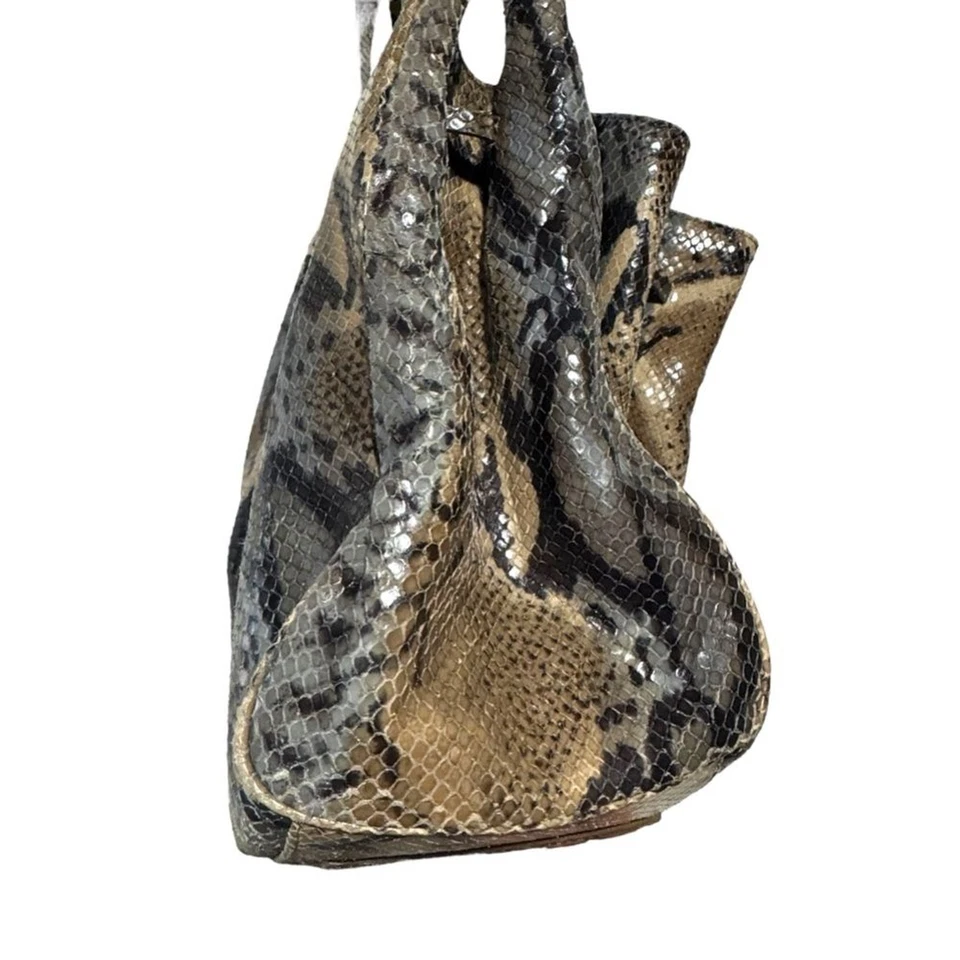 Bolso de Hombro Ann Taylor Cartera Cuero Piel de Serpiente Estampado Animal Excelente Con Y2K Foto 2 de 4
