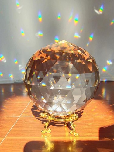 Transparent Crystal Ball Prism Window Rainbow Making Polyhedron Ball Ornaments - Picture 9 of 9