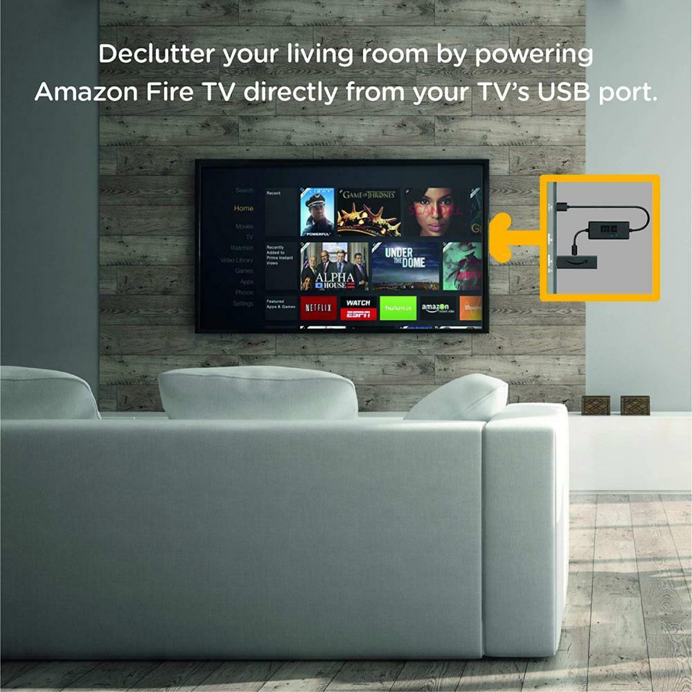 "Made for Amazon" Mission USB Power Cable Amazon Fire TV 4K (Eliminates