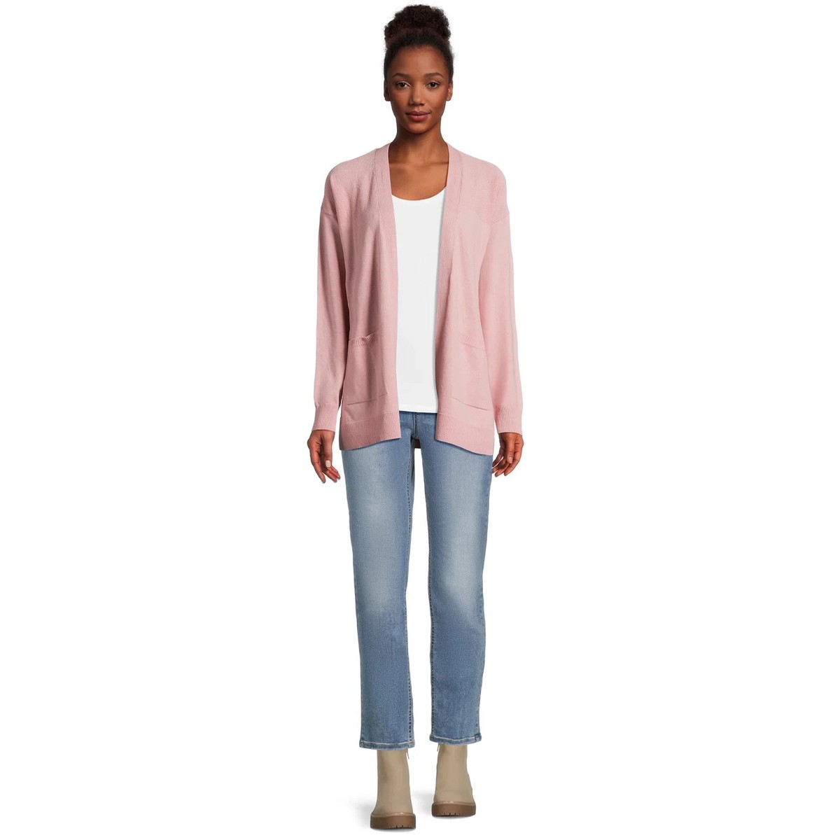 Time and Tru Women's Open Front Cardigan Sweater Time and Tru Women's Open Front Cardigan Sweater