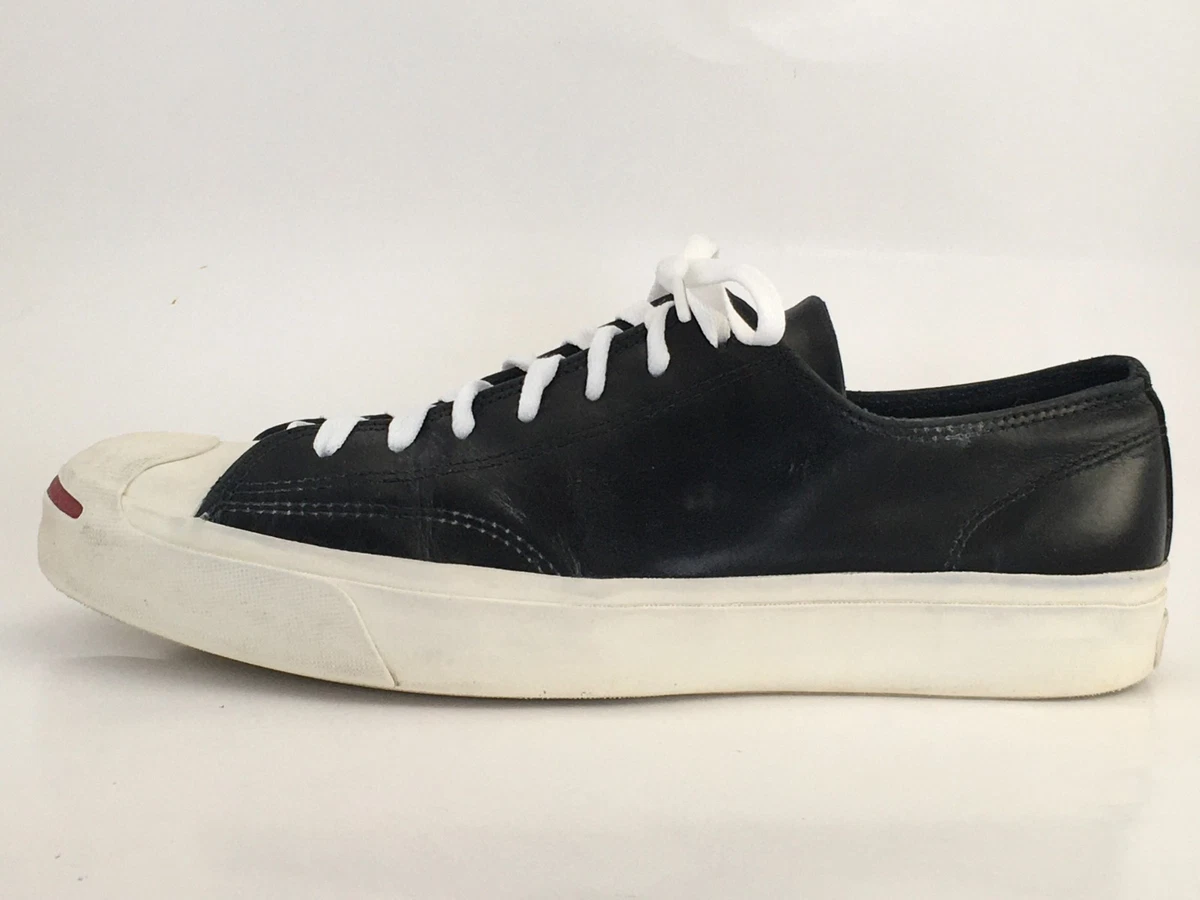 Converse Jack Purcell Leder Turnschuhe Herren 10 Damen 11,5 schwarz niedrig 170098C