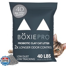 Boxie Probiotic Cat Litter 40 Day Natural Odor Control 40lb Clumping Kitty 1.15 per pound