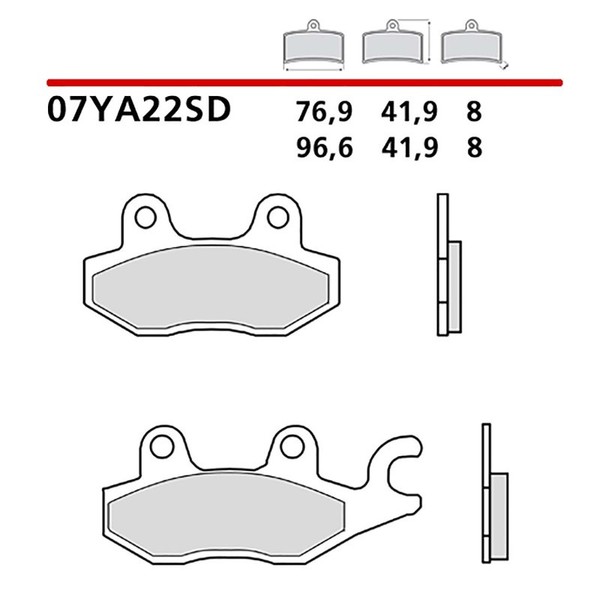 Brembo Vordere BREMSBELAGE-KIT FUR Yamaha YFM RY 700 09-18-COD. 07YA22SD-image