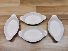 Set of 4 Churchill Super Vitrified Small White Oval Gratin Dishes  20cm x 11.5cm