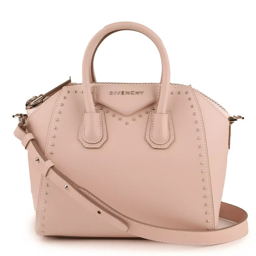 NEW GIVENCHY Antigona Mini Studded Nude Pink Shoulder Tote Bag