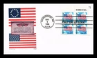US COVER FLAG AND CLOUDS FIRST DAY ISSUE BLOCK ARTMASTER CACHET
