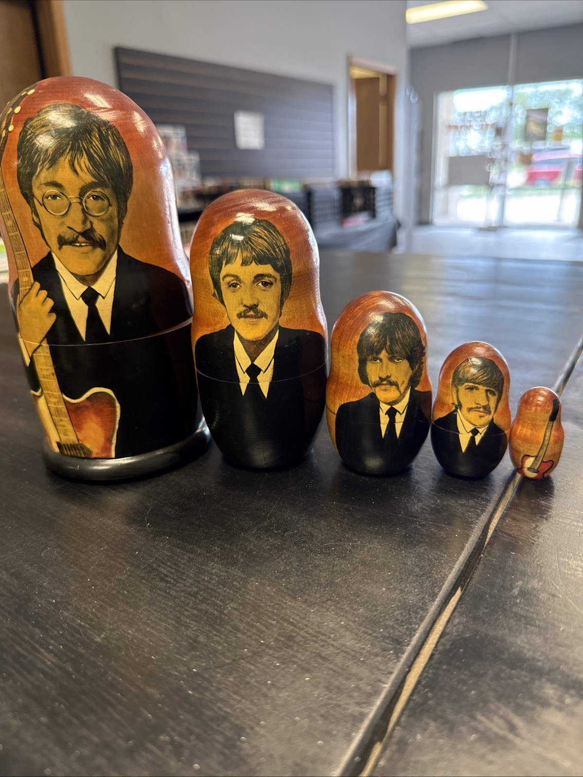 Vintage Beatles Nesting Dolls Fab Four Russian Stackable Dolls