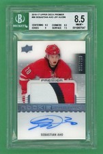 Sebastian Aho 2016-17 Upper Deck Premier RPA /299 #66 BGS 8.5