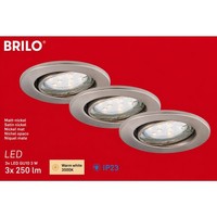 Briloner LED Einbauleuchten Nickel 3Er-Set 3Xled/Gu10/29W (7225-032) Schwenkbar